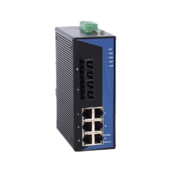 8 Port Unmanaged Industrial Switch, 10/100M, Din Rail
