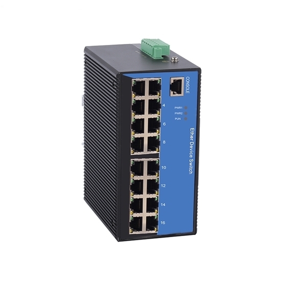 16 Port Managed Industrial Switch, 10/100M, Din Rail 16 Port Managed Industrial Switch, 10/100M, Din Rail