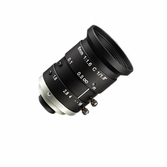 Industrial Camera Lens, Fixed Focus, 1/1.8", 6mm, F/1.6, C-Mount Industrial Camera Lens, Fixed Focus, 1/1.8", 6mm, F/1.6, C-Mount