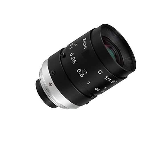 Industrial Camera Lens, Fixed Focus, 1/1.8", 8mm, F/1.4, C-Mount Industrial Camera Lens, Fixed Focus, 1/1.8", 8mm, F/1.4, C-Mount