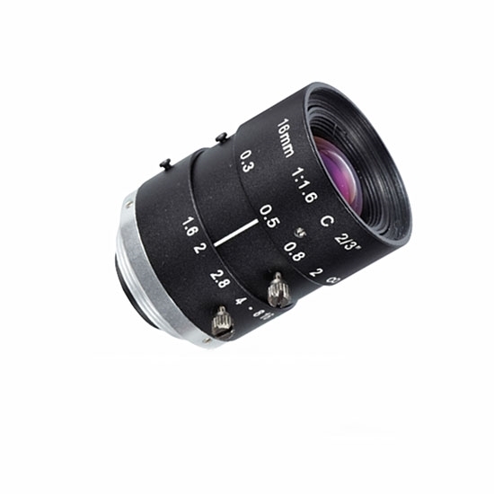 Industrial Camera Lens, Fixed Focus, 2/3", 16mm, F/1.6, C-Mount Industrial Camera Lens, Fixed Focus, 2/3", 16mm, F/1.6, C-Mount