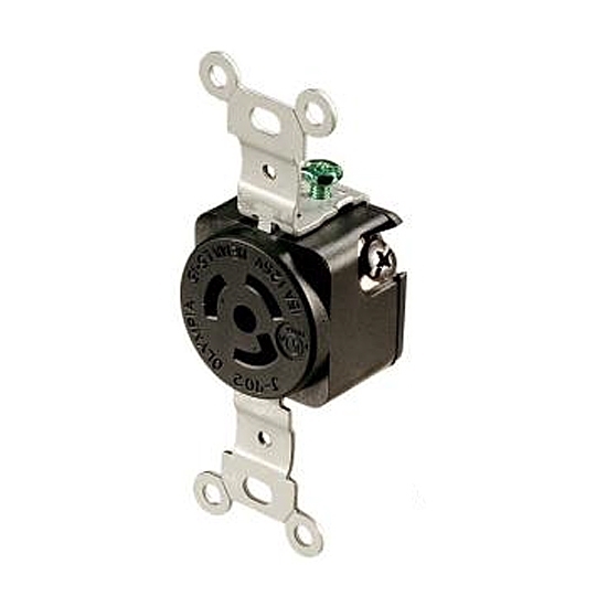 15A 125V Locking Receptacle, 2 Pole, 3 Wire 15A 125V Locking Receptacle, 2 Pole, 3 Wire