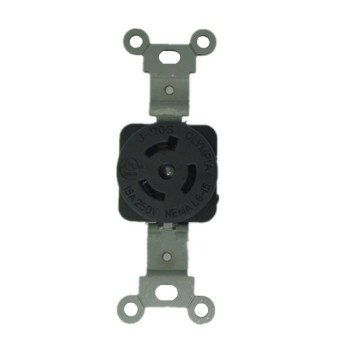 15A 250V Locking Receptacle, 2 Pole, 3 Wire 15A 250V Locking Receptacle, 2 Pole, 3 Wire