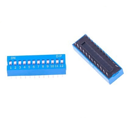 12 Position DIP Switch, 24 Pin, SPST 12 Position DIP Switch, 24 Pin, SPST
