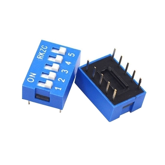 5 Position DIP Switch, 10 Pin, SPST 5 Position DIP Switch, 10 Pin, SPST