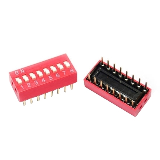 8 Position DIP Switch, 16 Pin, SPST 8 Position DIP Switch, 16 Pin, SPST