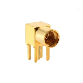 MMCX Female Right Angle RF Coaxial Connector, PCB Mount