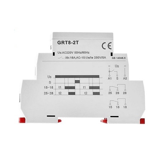 Time Delay Relay, Double Delay On, AC 220V, AC/DC 12-240V Time Delay Relay, Double Delay On, AC 220V, AC/DC 12-240V