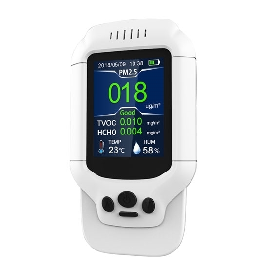 Portable Air Quality Monitor, PM2.5/HCHO/TVOC/Temperature/Humidity Portable Air Quality Monitor, PM2.5/HCHO/TVOC/Temperature/Humidity