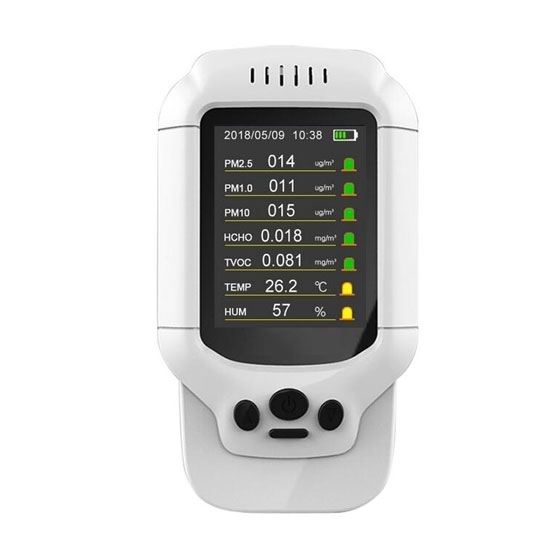 Portable Air Quality Monitor, PM2.5/HCHO/TVOC/Temperature/Humidity Portable Air Quality Monitor, PM2.5/HCHO/TVOC/Temperature/Humidity