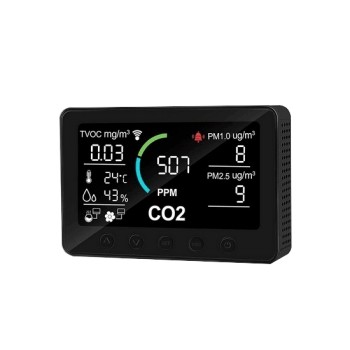 Smart Air Quality Tester, CO2/ PM2.5/ TVOC/ PM1.0/TEMP/ HUM
