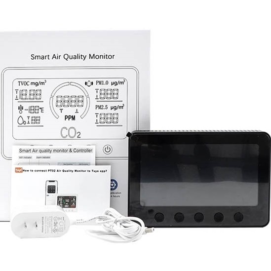 Smart Air Quality Tester, CO2/ PM2.5/ TVOC/ PM1.0/TEMP/ HUM Smart Air Quality Tester, CO2/ PM2.5/ TVOC/ PM1.0/TEMP/ HUM