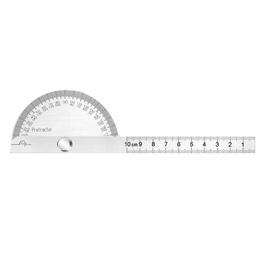 180 Degrees Stainless Steel Angle Protractor, 90x150mm 180 Degrees Stainless Steel Angle Protractor, 90x150mm