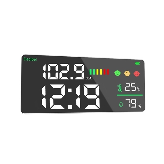 Decibel Level Meter, Time/Temperature/Humidity, 30 To 130 DBA Decibel Level Meter, Time/Temperature/Humidity, 30 To 130 DBA