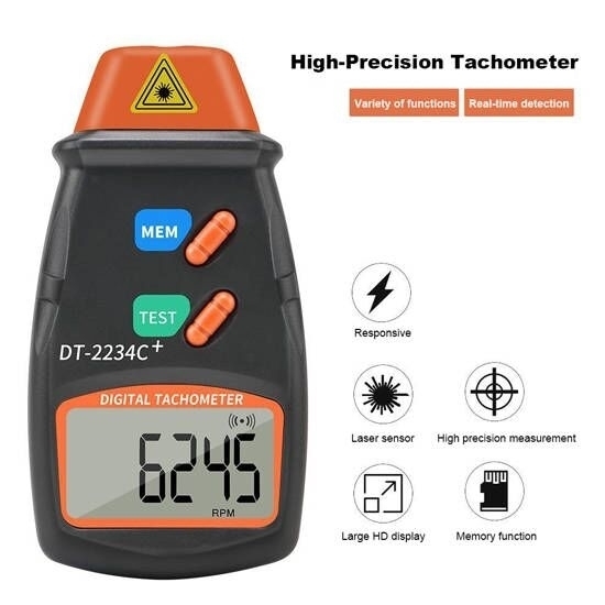 Handheld Digital Laser Tachometer, 2.5 Rpm-99999 Rpm Handheld Digital Laser Tachometer, 2.5 Rpm-99999 Rpm