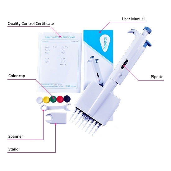 Multichannel Pipette 0.5-10µl/5-50µl/50-300µl, 8/12 Channel Multichannel Pipette 0.5-10µl/5-50µl/50-300µl, 8/12 Channel