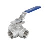 3 Inch Stainless Steel 3 Way Ball Valve, T Port/L Port