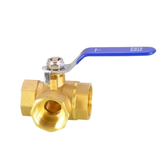 1/2" Brass Ball Valve, 3 Way 1/2" Brass Ball Valve, 3 Way