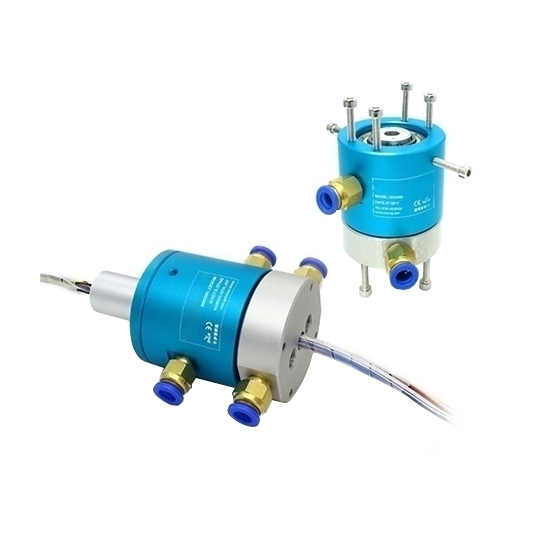 2-Passage Rotary Joint, Pneumatic/Electrical Slip Ring, G1/8" Thread Port 2-Passage Rotary Joint, Pneumatic/Electrical Slip Ring, G1/8" Thread Port