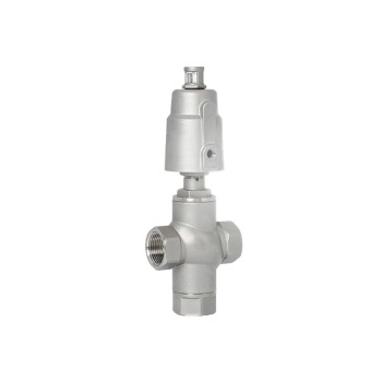 1/2" Pneumatic Angle Seat Valve, 3 Way