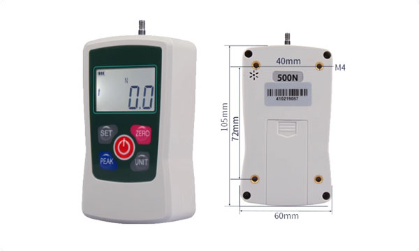 Small ergonomic digital force gauge size