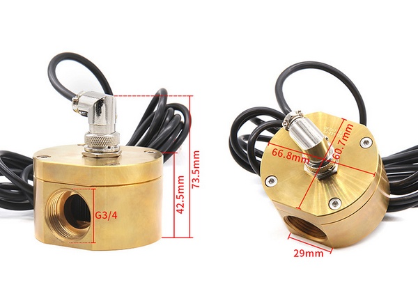 brass oval gear flow sensor dimension