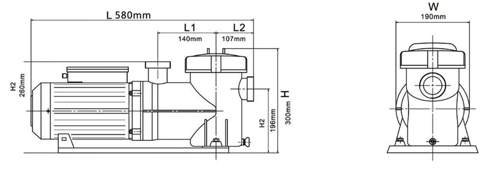 1.5 hp variable speed pool pump structure