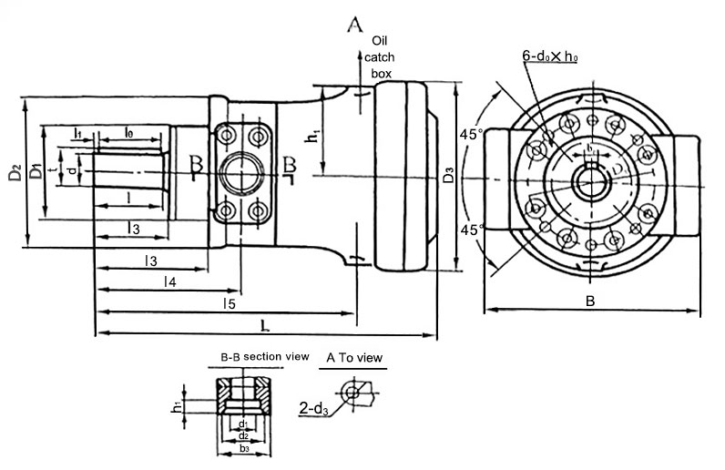 Hydraulic piston pump dimension