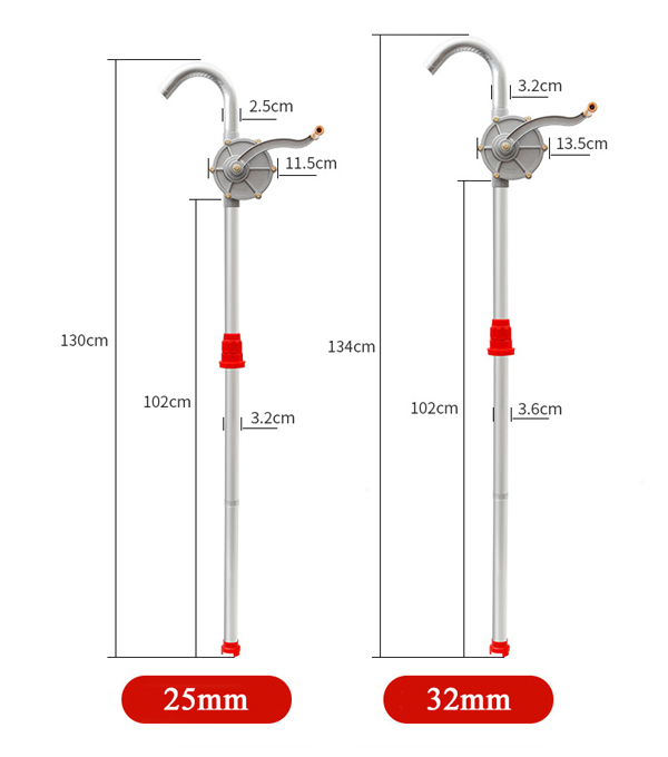 Rotary drum pump for oil dimension