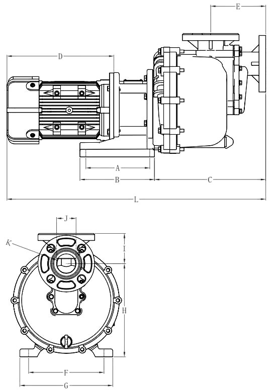 Self priming pump dimension