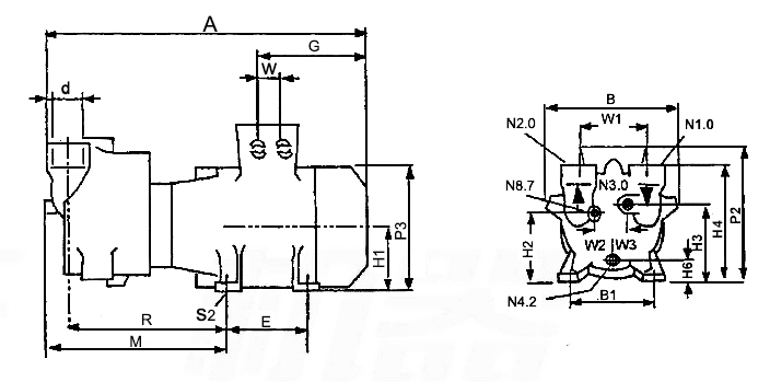 Water ring vacuum pump dimension 2bv2